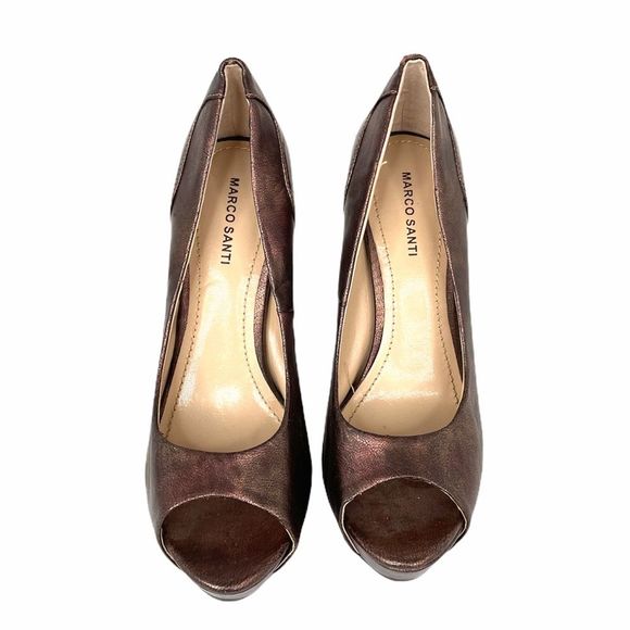 Marco Santi Laura Open Toe High Heels, Copper, 8 - Picture 1 of 10